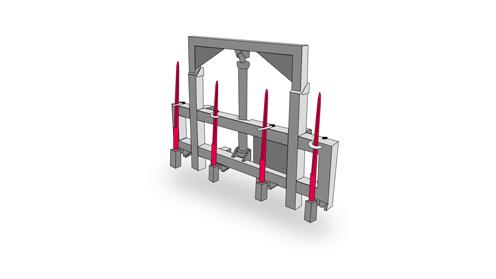 4 foldable tines fork with hydraulic protection